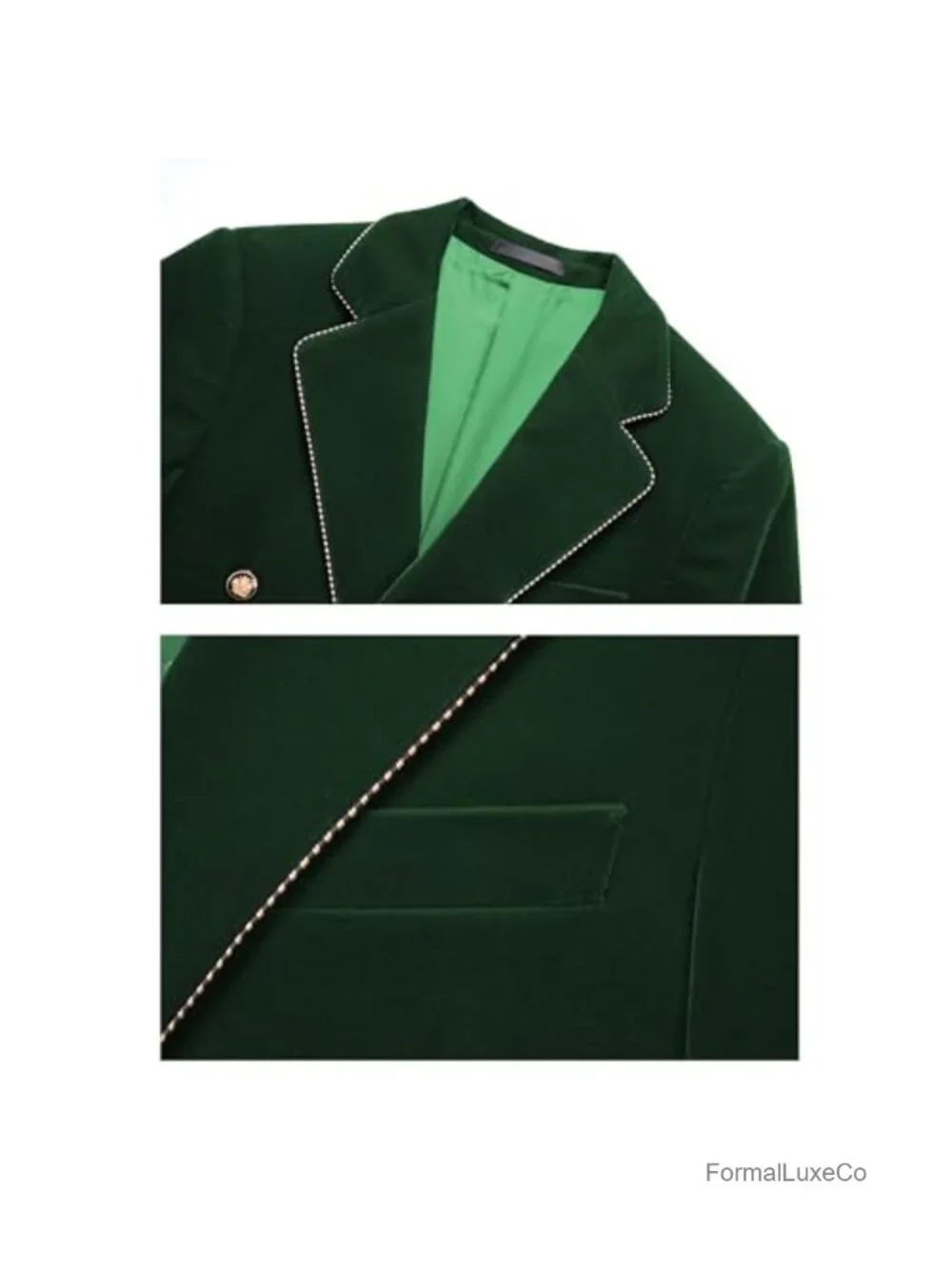 Men's Velvet Slim Fit 2-Piece Suit Double Breasted Tuxedo Jacket & Pant
